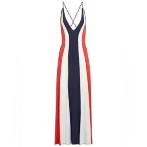 VENUS Tricolor Maxi Dress with Stripes
